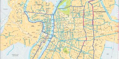 Kort over Lyon cykel