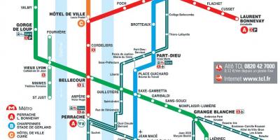 Lyon frankrig metro kort