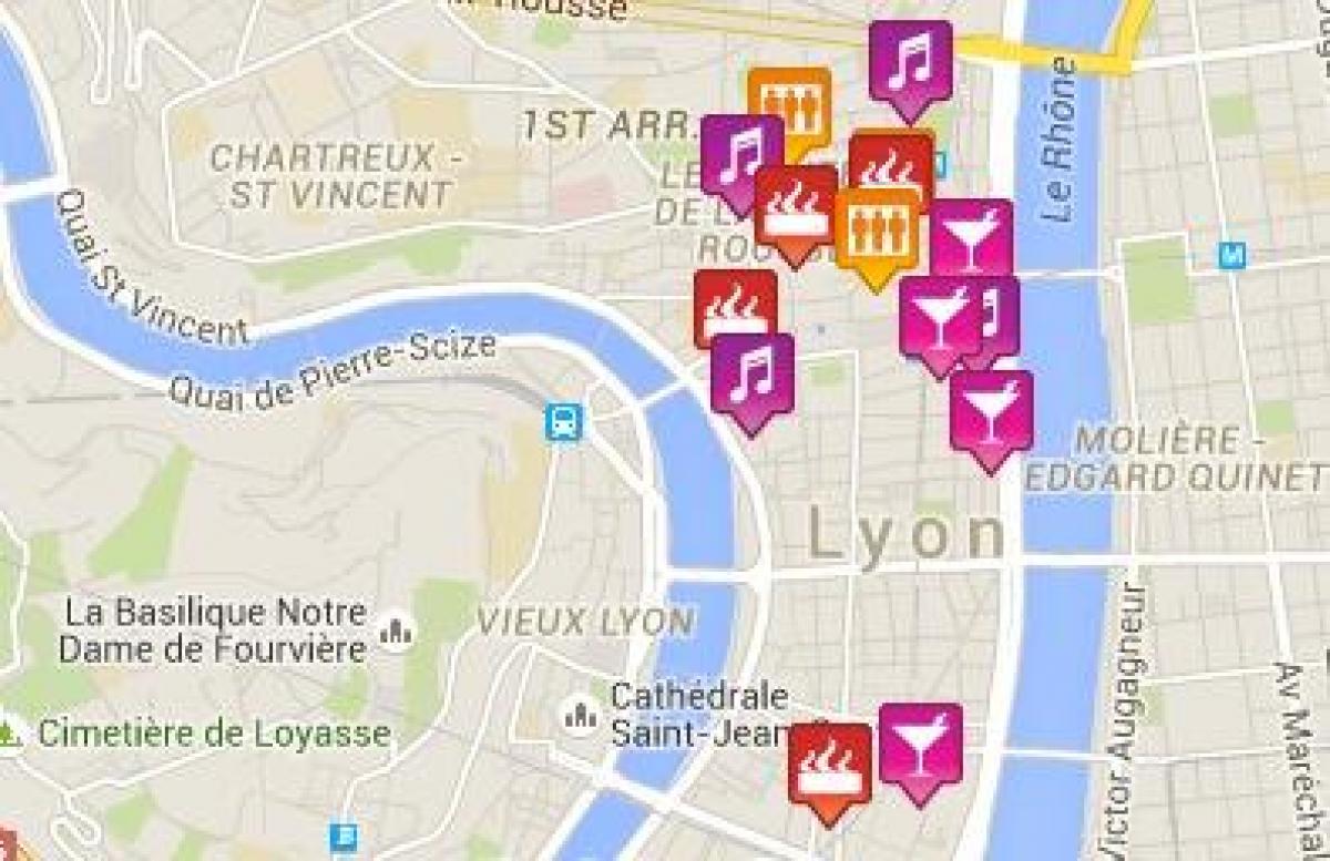 kort over gay-Lyon