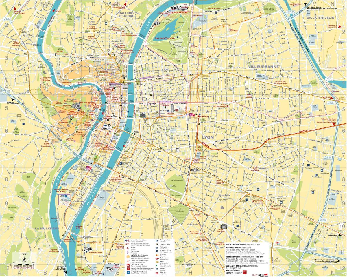 kort over Lyon