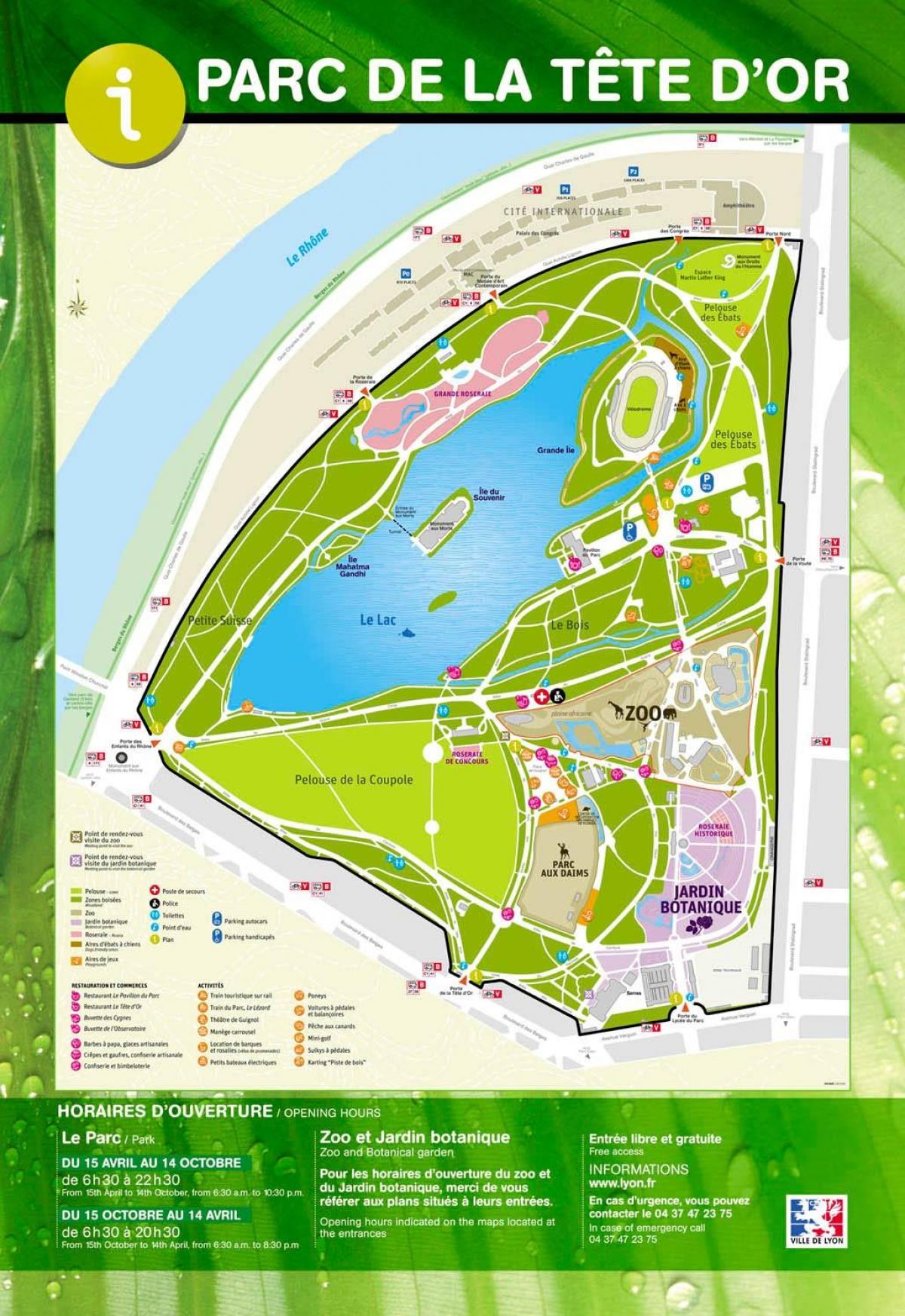 kort over Lyon park