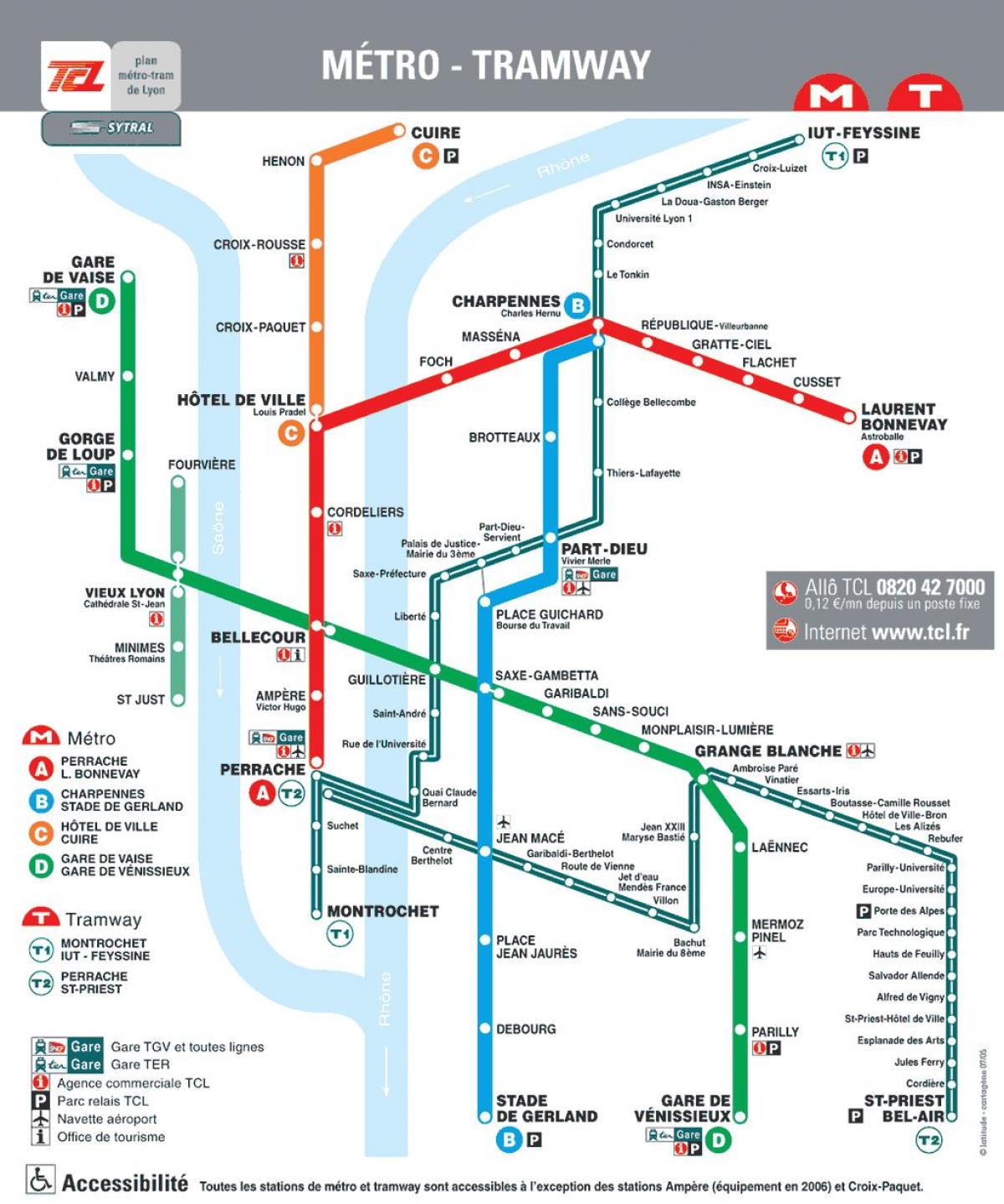 Lyon metro kort 2016