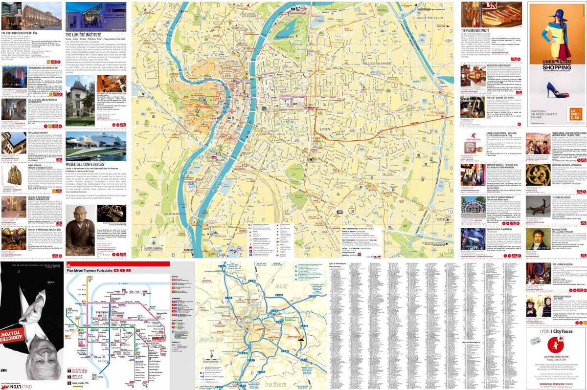 kort over Lyon turist 